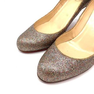 ✨美品✨クリスチャンルブタン 23.5cm グリッター ラメ ラウンドトゥ