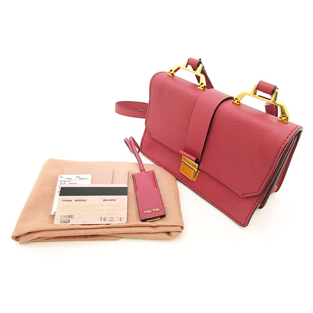 miumiu(ミュウミュウ)の美品 ミュウミュウ ショルダーバッグ マドラス レザー 5BH609 ピンク レディースのバッグ(ショルダーバッグ)の商品写真