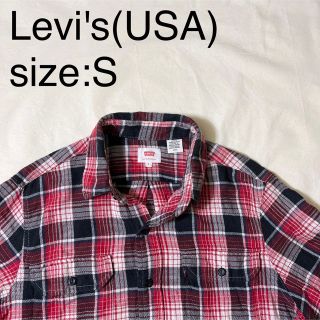 リーバイス(Levi's)のLevi's(USA)ビンテージチェックシャツ　レッド×ブラック×アイボリー(シャツ)