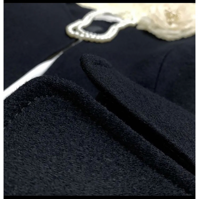 M-premier(エムプルミエ)のMプルミエ　ノーカラージャケット　黒　入学式　卒業式【S〜M】 レディースのフォーマル/ドレス(スーツ)の商品写真