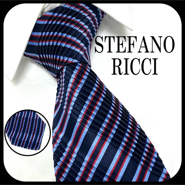 最高級ネクタイ✨STEFANO RICCI ステファノリッチ プリーツタイ - ネクタイ
