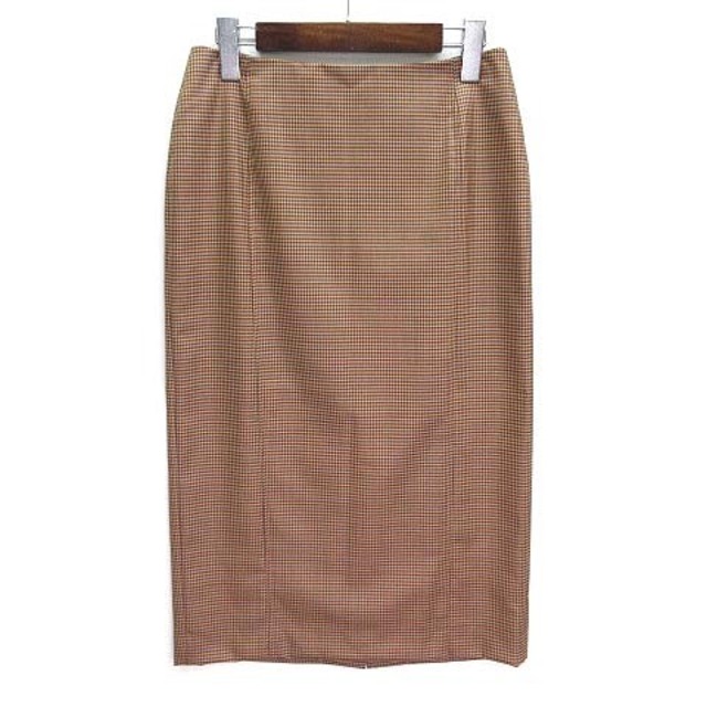 Theory luxe(セオリーリュクス)のセオリーリュクス 千鳥格子 チェック ロング ペンシル スカート ブラウン 38 レディースのスカート(ひざ丈スカート)の商品写真