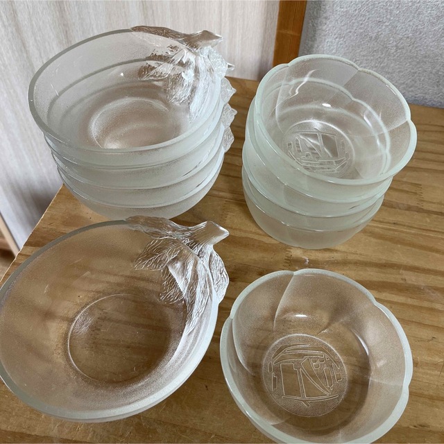 未使用 昭和レトロ ガラス小鉢 10個 まとめ売り ナス 花形 | フリマアプリ ラクマ