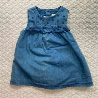 ザラキッズ(ZARA KIDS)の［新品未使用］zara 80cm デニムワンピース ブルマ付き(ワンピース)