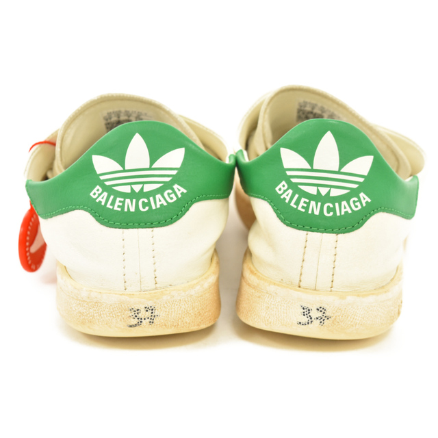 BALENCIAGA バレンシアガ 22AW×adidas 721836 STAN SMITH アディダス スタンスミス ヴィンテージ ダメージ加工 ローカットスニーカー US7/23.0cm ホワイト/グリーン BALENCIAGA バレンシアガ 22AW×adidas 721836 STAN SMITH アディダス スタンスミス ヴィンテージ ダメージ加工 ローカットスニーカー US7/23.0cm ホワイト/グリーン