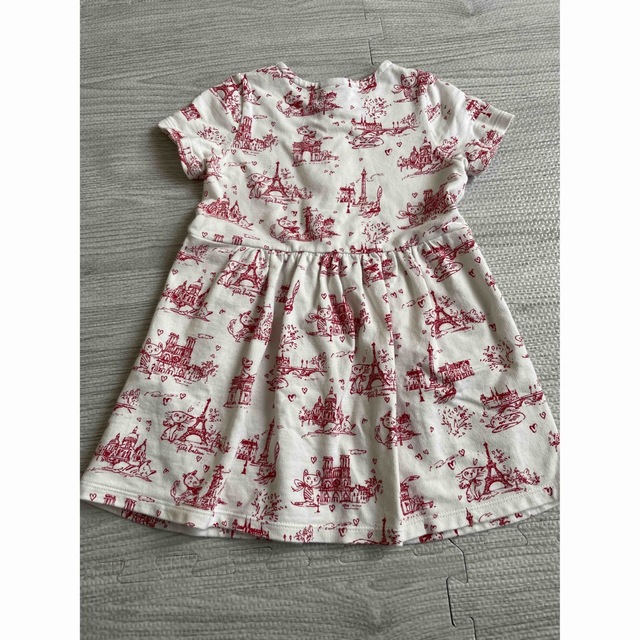 PETIT BATEAU(プチバトー)のプチバトー　スウェット半袖ワンピース　 キッズ/ベビー/マタニティのベビー服(~85cm)(ワンピース)の商品写真