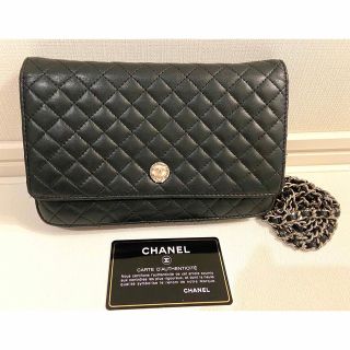 シャネル(CHANEL)の★シャネル★ CHANEL マイクロマトラッセ チェーンウォレット ブラック(財布)