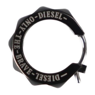 ディーゼル(DIESEL)のDIESEL ディーゼル   ピアス DX1273001 ステンレススチール   ブラック   片耳用 シングル フープピアス 【本物保証】(ピアス)