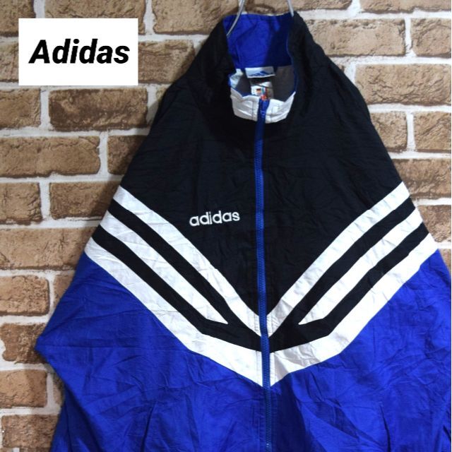 アディダス adidas ナイロンジャケット 企業ロゴ チームロゴ L