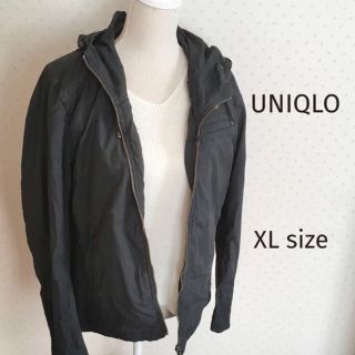 ユニクロ(UNIQLO)の【美品】UNIQLO ユニクロ　ミリタリージャケット　XL ブラック　フード(ミリタリージャケット)