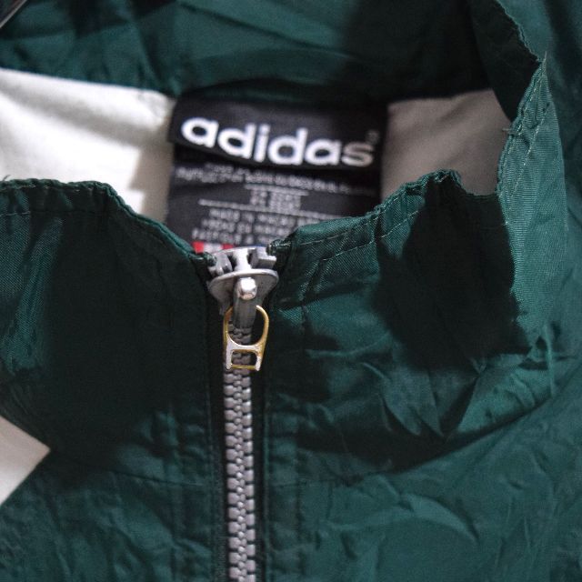 adidas 《アディダス》ブランドロゴ グリーン×ホワイト L ナイロン
