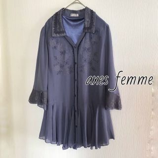 アクシーズファム(axes femme)のaxes femme トップス 裾フレアシャツチュニック Mサイズ / USED(シャツ/ブラウス(長袖/七分))