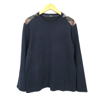 ブラックレーベルクレストブリッジ(BLACK LABEL CRESTBRIDGE)のBLACK LABEL CRESTBRIDGE  ニット カットソー 長袖 紺Ｍ(ニット/セーター)