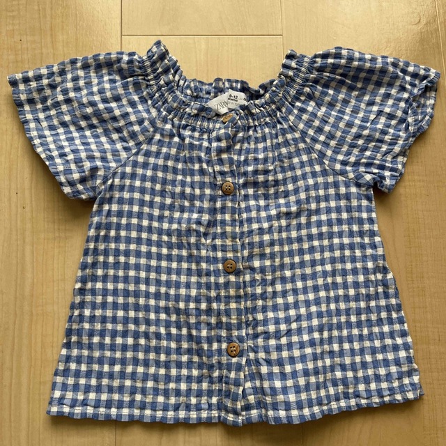 ZARA KIDS(ザラキッズ)のZARA ギンガムチェックブラウス　80 キッズ/ベビー/マタニティのベビー服(~85cm)(シャツ/カットソー)の商品写真