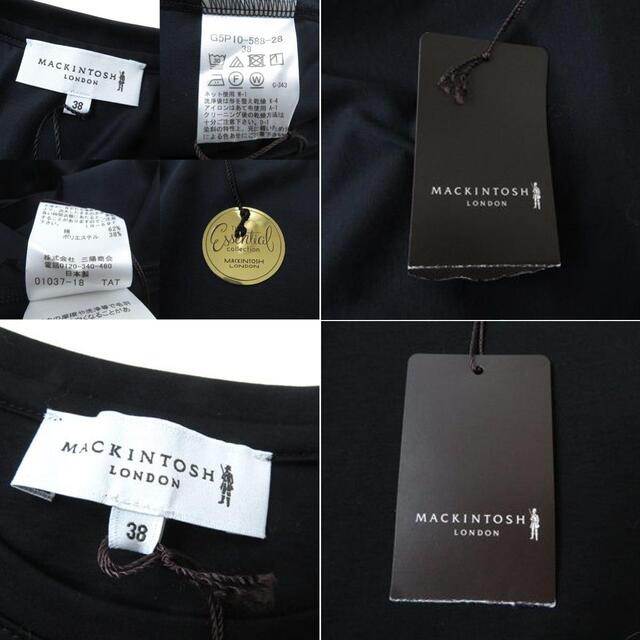 MACKINTOSH(マッキントッシュ)の未使用品★正規品 マッキントッシュロンドン G5P06 2枚セット クルーネック 半袖 Tシャツ／トップス ネイビー／ブラック 38 日本製 タグ付　h12-st30331-05 レディースのトップス(Tシャツ(半袖/袖なし))の商品写真