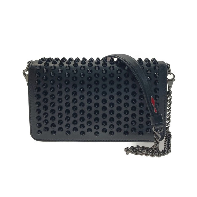 Christian Louboutin - ☆☆Christian Louboutin クリスチャンルブタン ZOOMPOUCH スパイクスタッズ ブラック チェーンバッグ 箱有