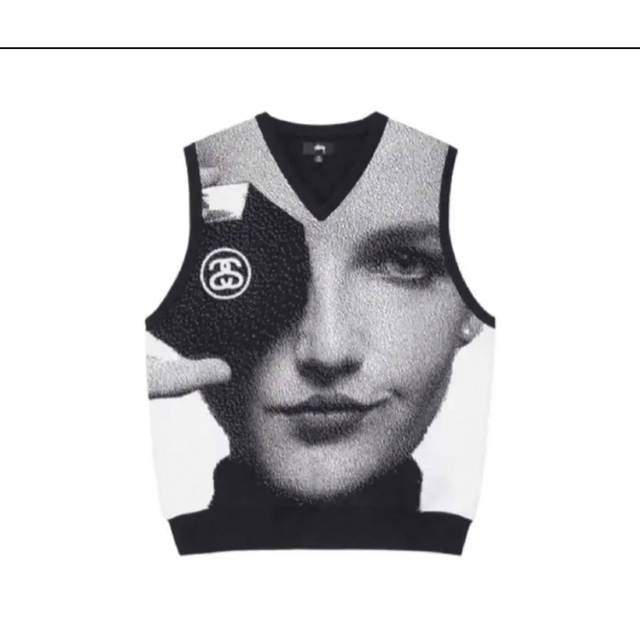 stussy photo jacquard vest