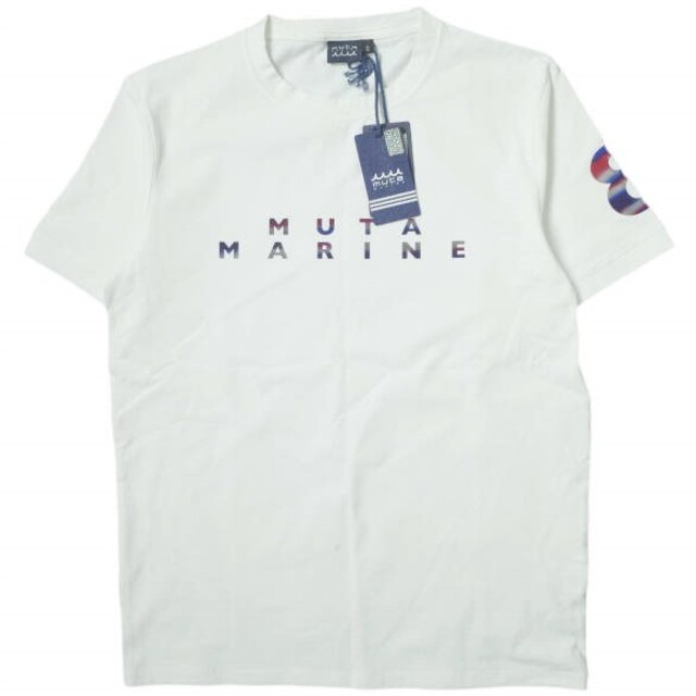 muta MARINE x ROYAL FLASH ムータ マリン ロイヤルフラッシュ 22SS 別注 BACK TWIN WAVE ミラーTシャツ 5 ホワイト 半袖 ロゴ トップス【新古品】【muta MARINE × ROYAL FLASH】約67cm身幅