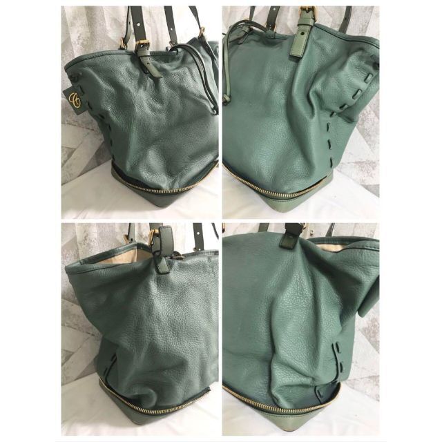 Chloe クロエ エレン レザー トートバッグ ショルダーバッグ 肩掛け 緑