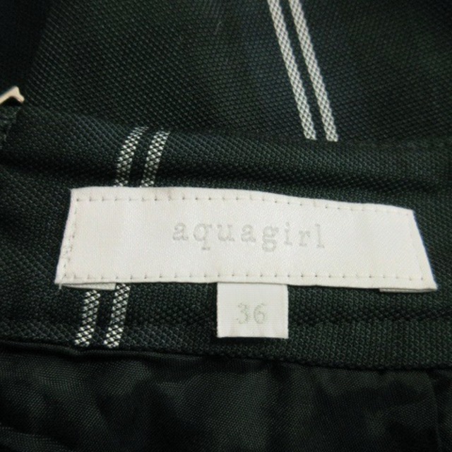 aquagirl(アクアガール)のアクアガール スカート フレア サーキュラー ひざ丈 ハリ感 チェック 36 緑 レディースのスカート(ひざ丈スカート)の商品写真