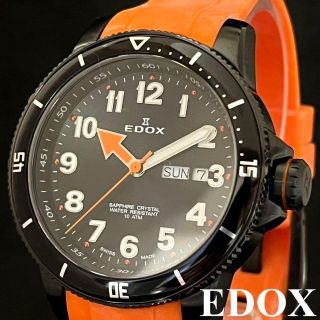 14時までの注文で即日配送 【EDOX】オレンジ色!!/新品未使用/メンズ