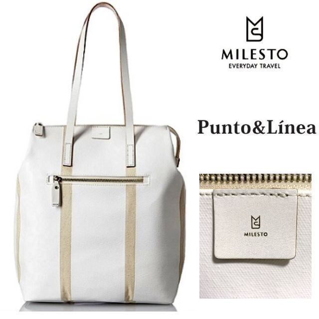 ミレスト プント エ リーネア PUNTO & LINEA トートバッグ 白