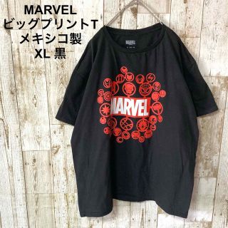 マーベル(MARVEL)のマーベル MARVEL メキシコ製 Tシャツ 海外古着 XL 黒(Tシャツ/カットソー(半袖/袖なし))