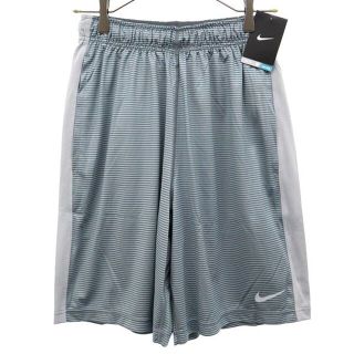 ナイキ(NIKE)の未使用 ナイキ スポーツ ボーダー ショートパンツ S グレー系 NIKE ロゴ メンズ 【中古】  【230417】 メール便可(ジャージ)