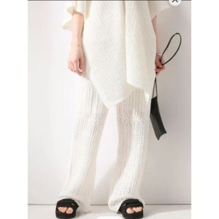 スピックアンドスパン(Spick & Span)のLace Patternニットパンツ(カジュアルパンツ)