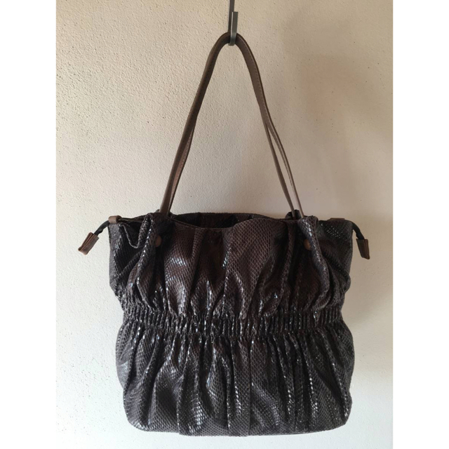美品◎OSAM BAG オサム レザー 蛇革 トートバッグ ショルダーバッグの
