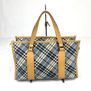 バーバリー(BURBERRY)の美品　BURBERRY　チェック　レザー　ハンドバッグ(ハンドバッグ)