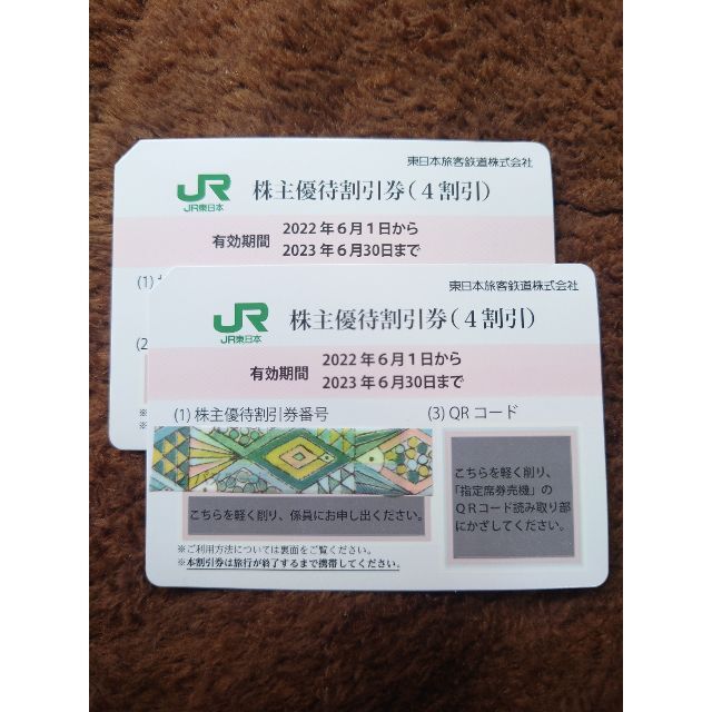 JR東日本【パエリアさま専用】JR東日本：株主優待割引券(40%割引) 2枚