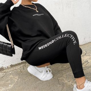 エイソス(asos)の【Mサイズ】ASOS エイソス Weekend ロゴ レギンス ブラック(レギンス/スパッツ)