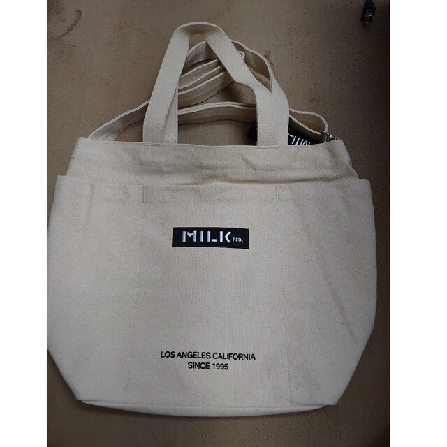 MILKFED.LOGO BIG CANVAS BAG ショルダーバ