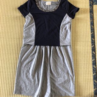 tocco closet ビジュー　半袖　ワンピース(ひざ丈ワンピース)