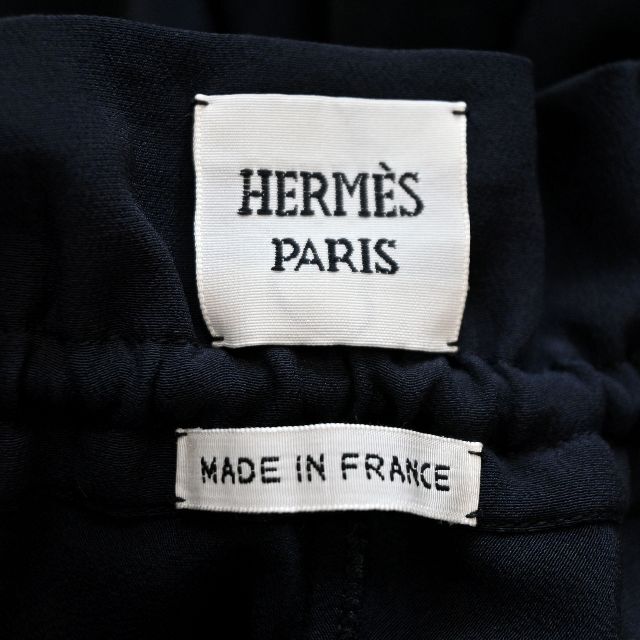 ☆HERMES☆極美品☆シルク☆アプリケ刺繍☆ウエストフリー☆ロング