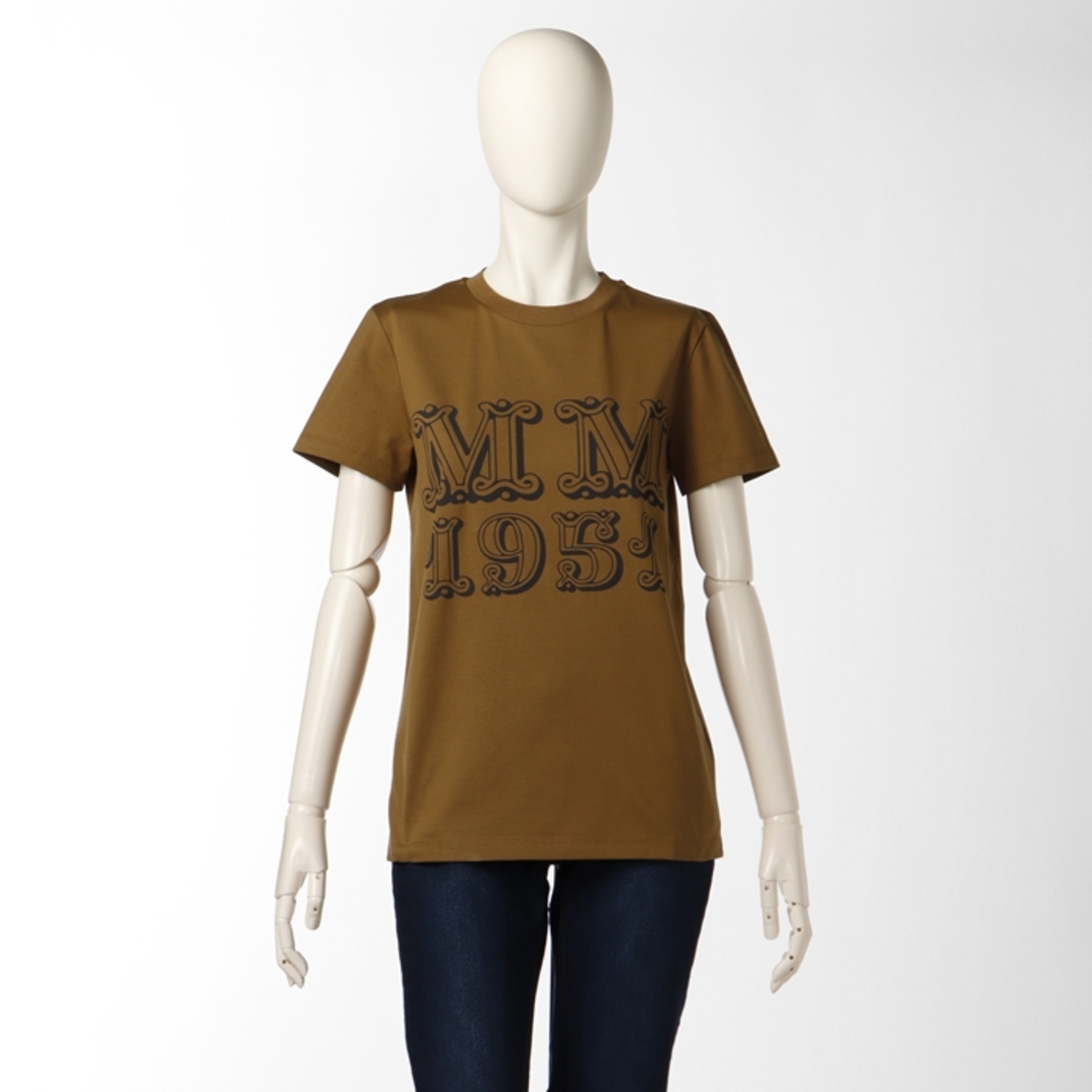 Max Mara(マックスマーラ)のマックスマーラ MAX MARA Tシャツ 半袖 MINCIO コットン クルーネック ジャージー MaxMaraGram 2319410432 0006 BRONZO レディースのトップス(Tシャツ(半袖/袖なし))の商品写真