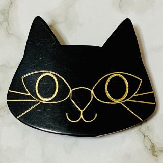 新品　猫の大きなバレッタ　黒猫　クロネコ　髪飾り(バレッタ/ヘアクリップ)