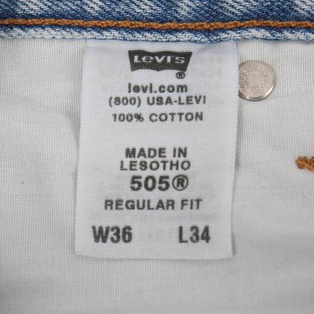 Levi's(リーバイス)のリーバイス デニムパンツ ジーンズ 505 レギュラーフィット アメリカ買付品 海外古着 大きいサイズ メンズ W36L34サイズ ブルー Levi's メンズのトップス(ジャージ)の商品写真