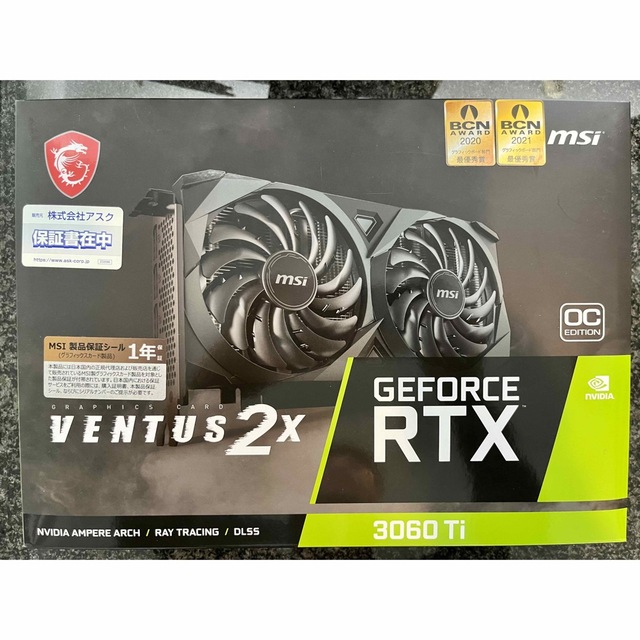 RTX3060TI VENTUS 2X 8G OCV1 LHR版PC/タブレット