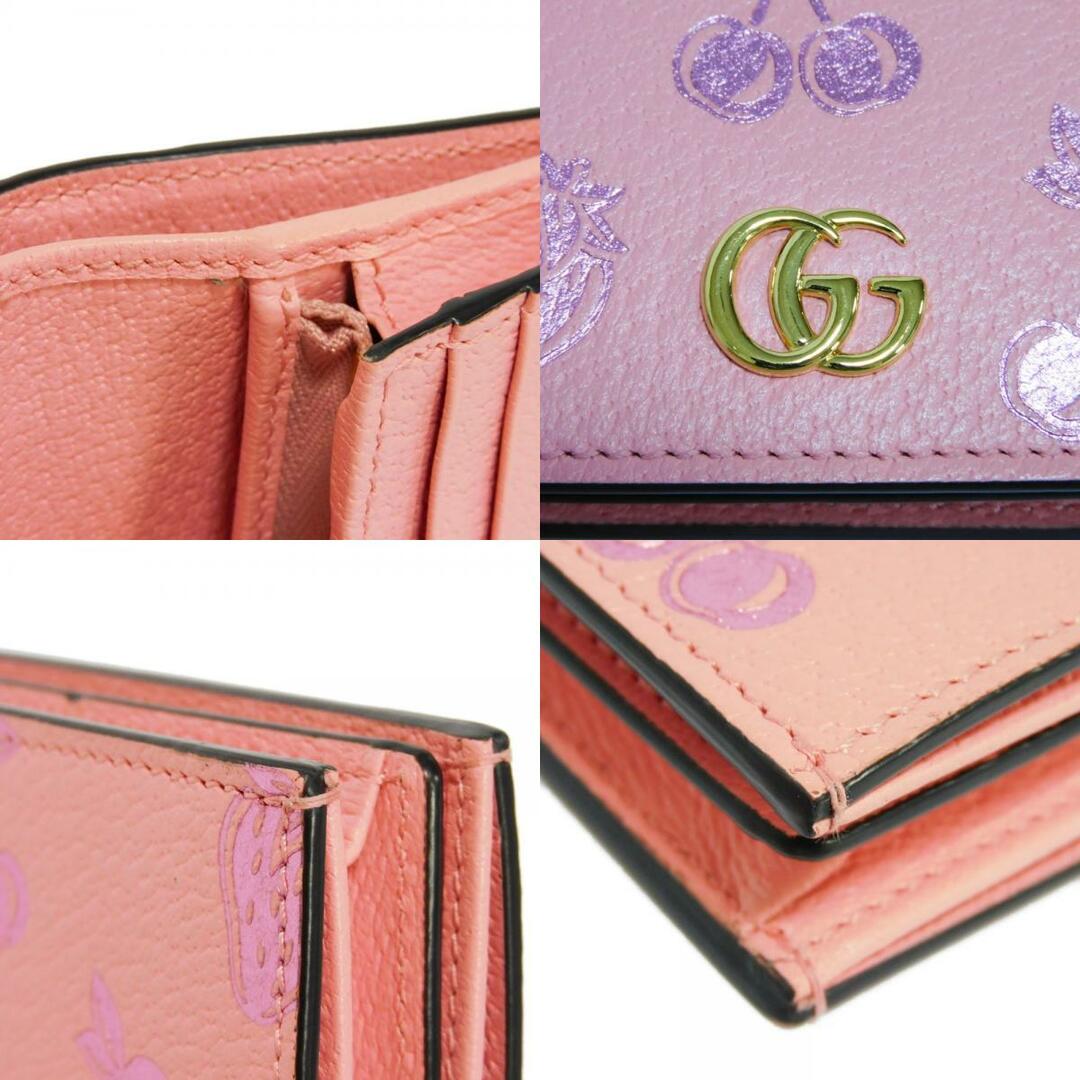 Gucci - グッチ ストロベリー&チェリー コンパクト ウォレット ピンク