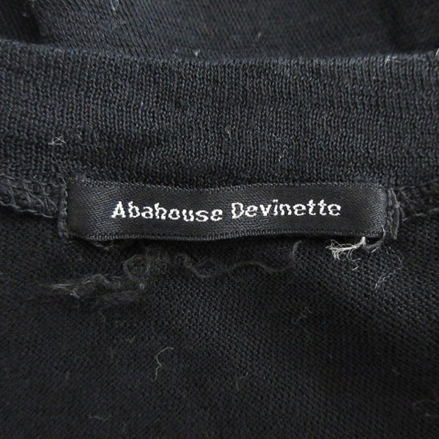 Abahouse Devinette(アバハウスドゥヴィネット)のアバハウス ドゥヴィネット ニット カットソー 半袖 ラウンドネック 薄手 黒 レディースのトップス(ニット/セーター)の商品写真