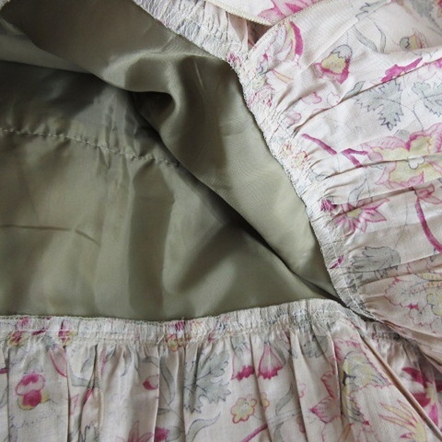Lois CRAYON(ロイスクレヨン)のロイスクレヨン スカート フレア ミニ ティアード 薄手 花柄 M ピンク 緑 レディースのスカート(ミニスカート)の商品写真