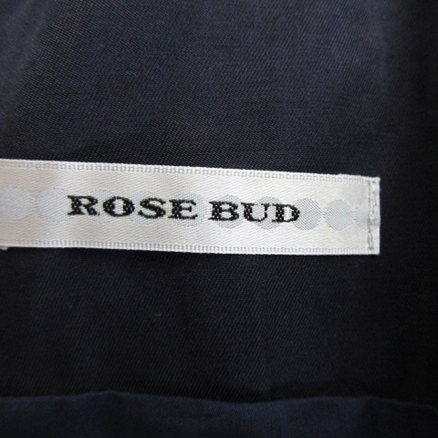 ROSE BUD(ローズバッド)のローズバッド スカート フレア ロング サイドファスナー 薄手 無地 F 紺 レディースのスカート(ロングスカート)の商品写真