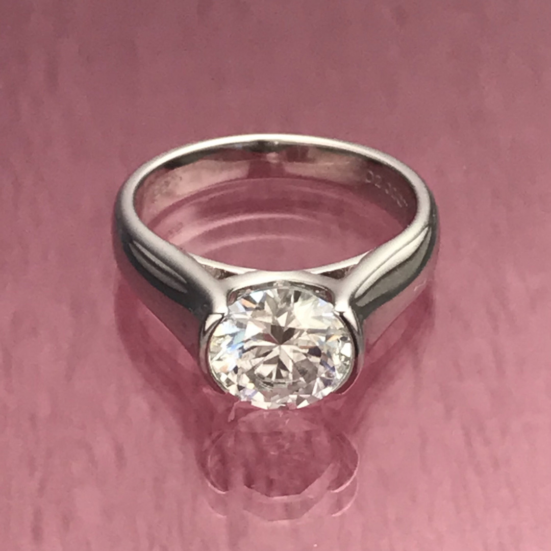 MR04／ 10号 2ct 8㎜ モアサナイト リング ♡ シルバー925 4