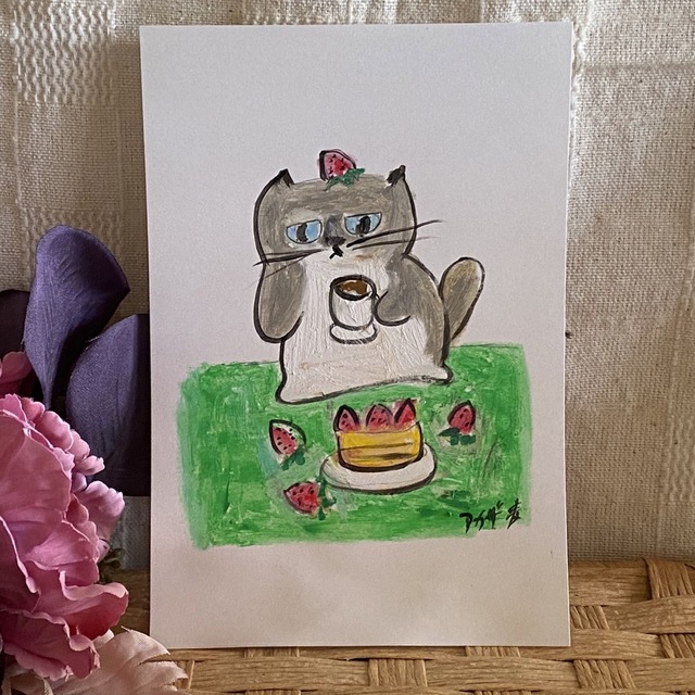 絵画。原画手描き【おいしいイチゴケーキ】 木更津 - akademijazs.edu.rs