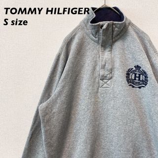 トミーヒルフィガー(TOMMY HILFIGER)のトミーヒルフィガー　スウェット　トレーナー　ハーフジップ　刺繍ロゴ　男女兼用　S(スウェット)