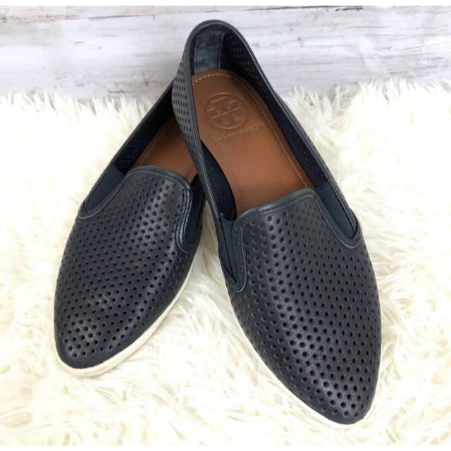 TORY BURCH トリーバーチ レザー スリッポン フラット メッシュ 22