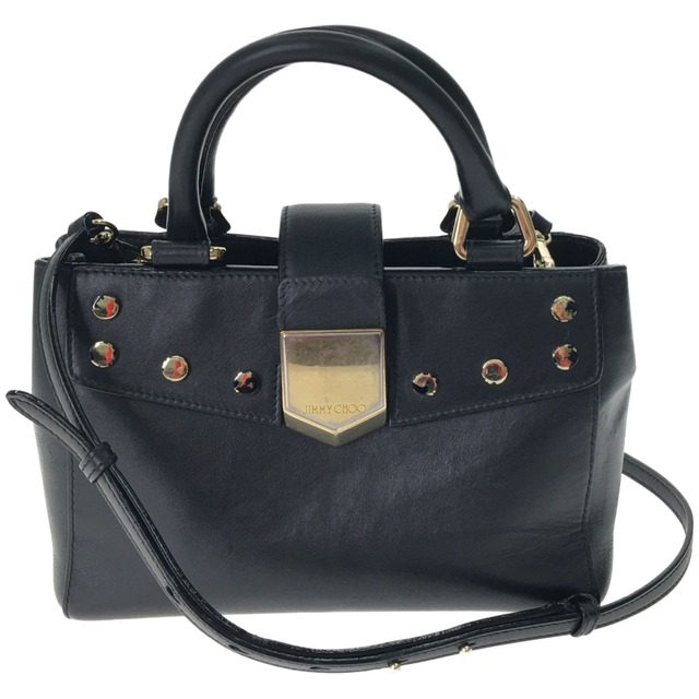 ▼▼JIMMY CHOO ジミーチュウ レディース2WAYバッグ LOCKETT TOTE/S スタッズハガレ ブラック