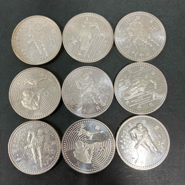 1998 長野オリンピック　5000円記念銀貨　9枚セット